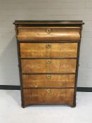 A late 19th century five drawer mahogany chest