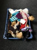 A basket of mid twentieth century Tressy and Cindy dolls