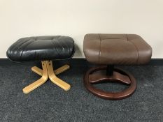Two late 20th century leather topped footstools