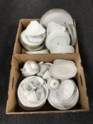 Two boxes of Bing and Grondhal dinner ware,