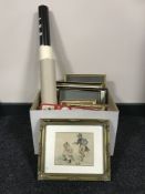 A box of pictures and prints,