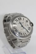 A Cartier Gentleman's Ballon Bleu stainless steel automatic wrist watch,