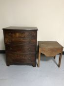 A Victorian mahogany bowfronted commode chest together with a further mahogany commode with no