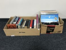 A box of books, together with a box of Lp's and 45's including Jimmy Hendrix,