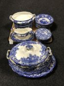 Approximately thirty eight pieces of blue and white Colonial pottery dinner ware