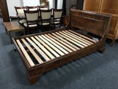A contemporary 4'6 sleigh bed