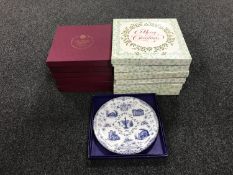 Six boxed Royal Doulton Christmas collector's plates together with a further six boxed Royal