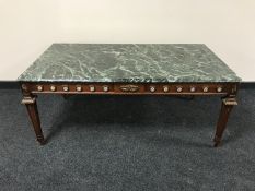 A French style marble topped coffee table with ormolu mounts CONDITION REPORT: