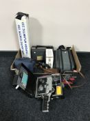 A box of Magnon 8mm movie editor, Cine cameras,
