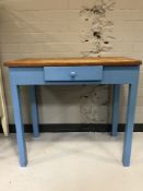 A painted mid twentieth century side table on painted base