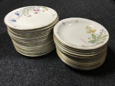 Thirty K & A Bavarian floral patterned dinner plates and bowls