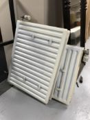 Two double panel radiators with thermostatic valves