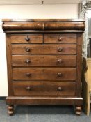 A Victorian mahogany lobby chest, width 126 cm.
