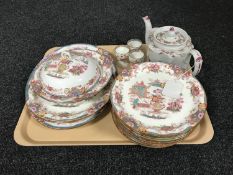 A tray of Victorian hand painted teapot together with twenty pieces of Royal Cauldron Oriental