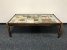 A Danish rosewood coffee table signed Sallingboe