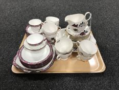 A tray of twenty piece Colclough bone china tea service together with a part Paragon tea service