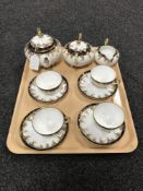 A tray of seven piece Noritake gilded china tea service