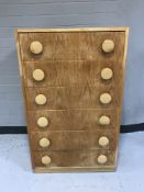 A late 20th century teak six drawer chest