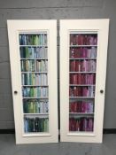 A pair of painted library doors