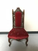 A nineteenth century walnut bedroom chair,