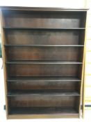 A large set of open bookshelves