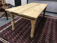 A reclaimed pine farmhouse antique style table,