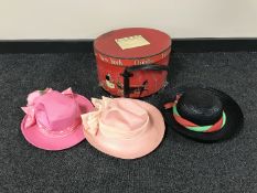 A Dobbs 5th Avenue New York containing three lady's hats