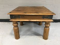 A Mexican pine lamp table