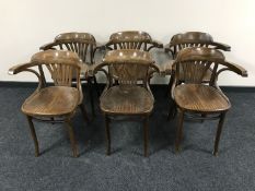 Six Bentwood armchairs