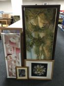 A mahogany framed oil on canvas - path through a rural landscape