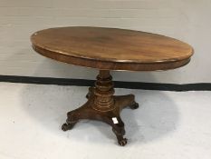 A Victorian mahogany oval breakfast table