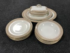 Fifteen pieces of Royal Worcester Vitreous dinner ware including meat plate,