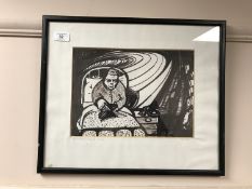 Anne Brodie : Visiting Hour 3-4, watercolour, signed to the mount, dimensions 21cm x 21cm,