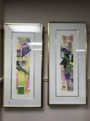 A pair of Vanguard Studio pictures entitled Crayon Skies one and two, signed by H.