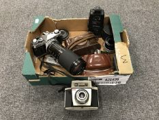 A Canon AE-1 camera,