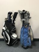 A Srixon golf bag containing a set of Kunnan irons,