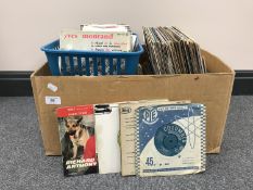 A box of LP records and 78's - World music,