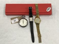 A Smith's chrome plated stopwatch together with Tissot gentleman's wristwatch in retail box and a