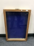 A pine glazed topped counter display cabinet