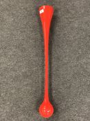 A red yard of ale glass