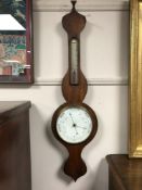 A 19th century inlaid rosewood barometer