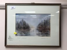 After Keith Proctor : Kielder reflections, reproduction in colours, 29 cm x 19 cm,