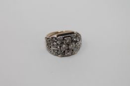 A large fancy diamond cluster ring