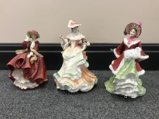 Three Royal Doulton figurines HN3622 'Wintertime',