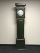 A painted continental longcase clock