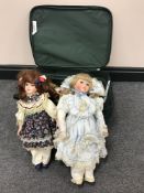 A box containing assorted 20th century dolls