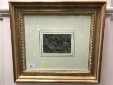 Joel Kirk : A chick in long grass, colour chalks, 16 cm x 11 cm, signed, framed.