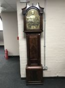 A nineteenth century mahogany eight day longcased clock with brass dial signed Duff, Edinburgh,