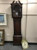 An oak grandfather clock by W.