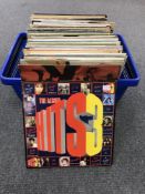 Three boxes of LP records including rock,